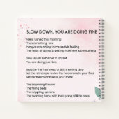 Langsam machen Sie gut - Ermutigendes Gedicht Notizblock (Rückseite)