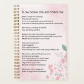 Langsam machen Sie gut - Ermutigendes Gedicht Planer (Vorderseite)