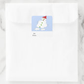 Langsam Melting Snowman Quadratischer Aufkleber (Tasche)