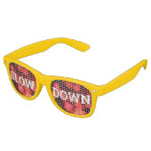 LANGSAM NACH UNTEN Retro-Shades / Fun-Party-Sonnen Partybrille (Schrägansicht)