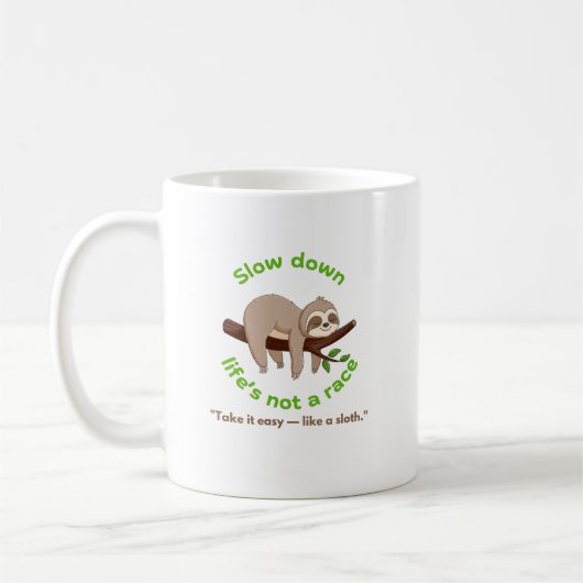 Langsam nach unten - Sloth Graphic Tasse (Links)