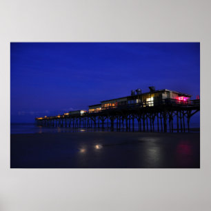 Langsam Pier Night Stars Daytona Beach Poster