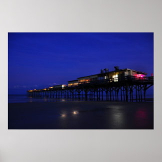 Langsam Pier Night Stars Daytona Beach Poster