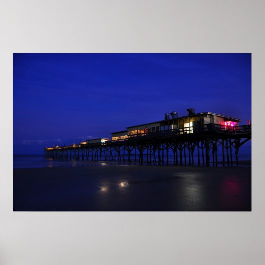 Langsam Pier Night Stars Daytona Beach Poster (Vorne)
