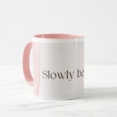 Langsam poetisch werdender Kaffeebecher mit weiche Tasse (Vorderseite Links)