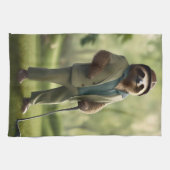 "Langsam und beständig: Ein Schlitten ist zum Golf Geschirrtuch (Horizontal)