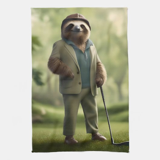 "Langsam und beständig: Ein Schlitten ist zum Golf Geschirrtuch (Vertikal)
