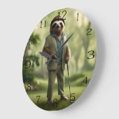 "Langsam und beständig: Ein Schlitten ist zum Golf Große Wanduhr (Winkel)