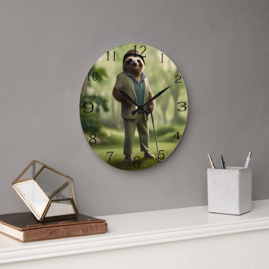 "Langsam und beständig: Ein Schlitten ist zum Golf Große Wanduhr (Büro)