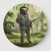 "Langsam und beständig: Ein Schlitten ist zum Golf Große Wanduhr (Vorderseite)