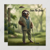 "Langsam und beständig: Ein Schlitten ist zum Golf Save The Date (Vorne/Hinten)