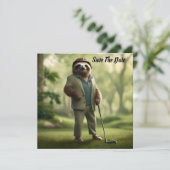 "Langsam und beständig: Ein Schlitten ist zum Golf Save The Date (Stehend Vorderseite)