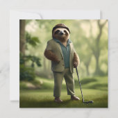 "Langsam und beständig: Ein Schlitten ist zum Golf Save The Date (Rückseite)