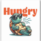 Langsam und hungrig - Coole Schildkröte Aufkleber (Vorderseite)