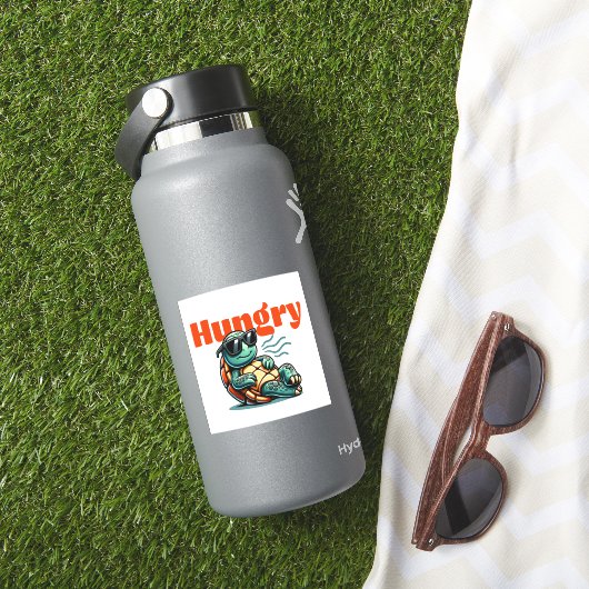 Langsam und hungrig - Coole Schildkröte Aufkleber (HydroFlask Insitu)