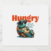 Langsam und hungrig - Coole Schildkröte Schaumweinetikett (Einzelnes Label)