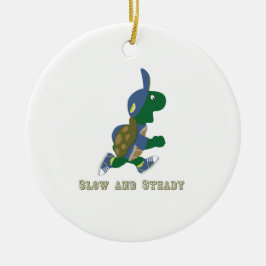 Langsam und stetig, laufende Schildkröte Keramik Ornament