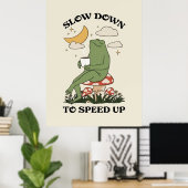 Langsam werden, um schneller zu werden Retro-Frosc Poster (Heimbüro)