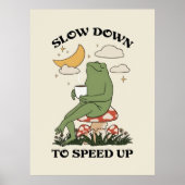 Langsam werden, um schneller zu werden Retro-Frosc Poster (Vorne)