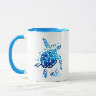Langsam werden und das Leben genießen Schildkröte Tasse