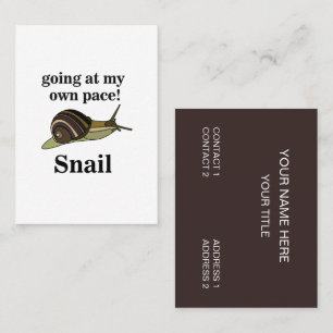 Langsam wie eine Schnecke, die in ihrem eigenen Te Visitenkarte