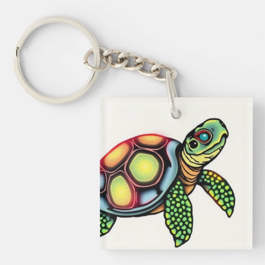 Langsame aber legendäre Schildkröte Schlüsselanhänger (Vorderseite)