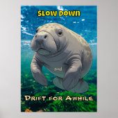 Langsame Abnahme und Drift für Inspiriert Manatee Poster (Vorne)