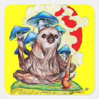 Langsame Bewegungen und gute Beats Quadratischer Aufkleber