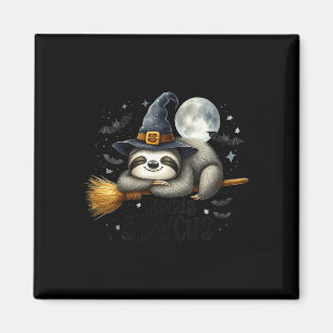 Langsame Hokus-Frauen lustiger Halloween-Faultier- Magnet