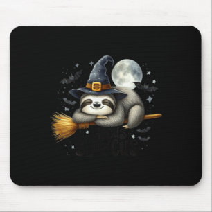 Langsame Hokus-Frauen lustiger Halloween-Faultier- Mousepad