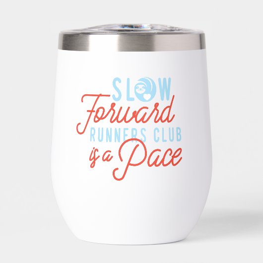 Langsame Läufer Club Funny Zitat Blue Orange Text (Vorderseite)