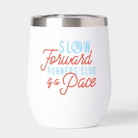 Langsame Läufer Club Funny Zitat Blue Orange Text (Rückseite)