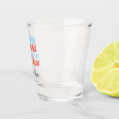 Langsame Läufer Club Funny Zitat Blue Orange Text Schnapsglas (Rechts)
