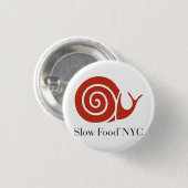 Langsame Logoprodukte der Nahrung NYC Button (Vorne & Hinten)