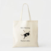 Langsame Morgen-Warme-Kffee-Silhouetten-Kunst Tragetasche (Vorne)