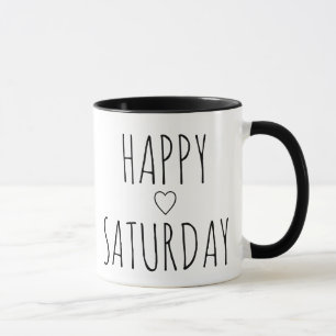 Langsame Morgen Wochenendglück Gemütlicher Samstag Tasse