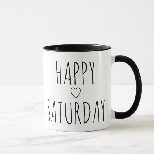 Langsame Morgen Wochenendglück Gemütlicher Samstag Tasse (Rechts)