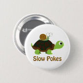 Langsame Pokes - Niedliche Schildkröte und Schneck Button (Vorne & Hinten)