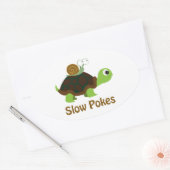 Langsame Pokes - Schildkröten und Schnecken Ovaler Aufkleber (Umschlag)