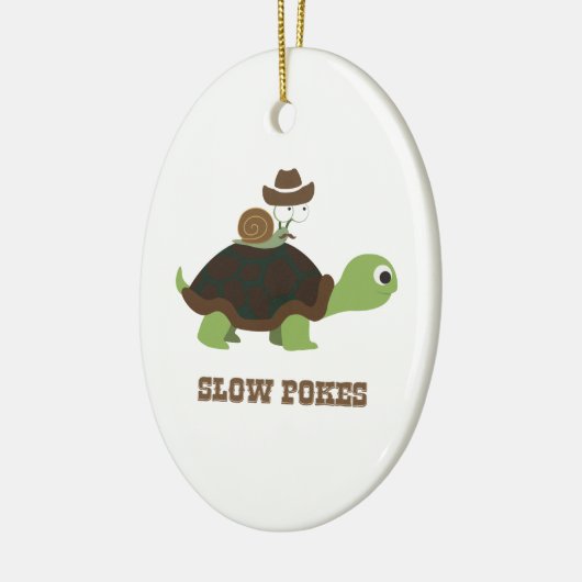 Langsame Pokes - Schnecke und Schildkröte Keramikornament (Links)