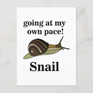 Langsame Schnecke, die in meinem eigenen Tempo geh Postkarte