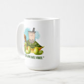 LANGSAME SIPPEN UND KINDERVIBEN KAFFEETASSE (Vorderseite Links)