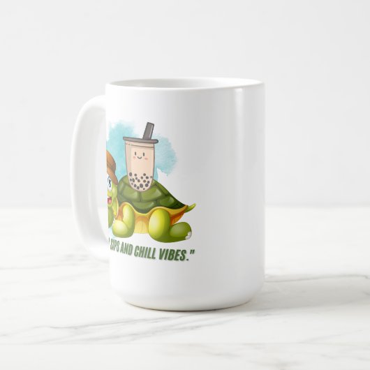 LANGSAME SIPPEN UND KINDERVIBEN KAFFEETASSE (Vorderseite Links)