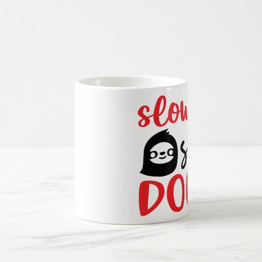 Langsame, sonnige Sloth-Design Kaffeetasse (Mittel)