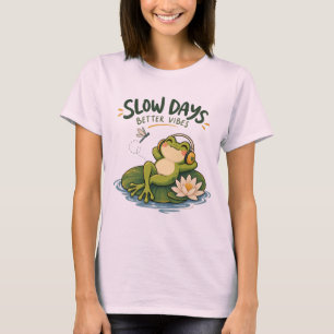 Langsame Tage Bessere Vibes Frosch Natur-Shirt T-Shirt