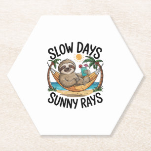 Langsame Tage Sunny Vibes Sloth Hammock Trock Untersetzer
