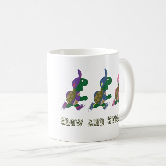 Langsame und beständige Running-Schildkröten Kaffeetasse (VorderseiteRechts)