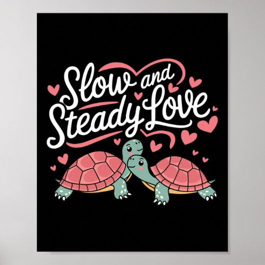 Langsame und stetige Liebe Süßes Pärchen Turtle Li Poster (Vorne)