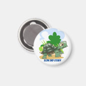 Langsamer Cartoon-Schildkröte Magnet (Vorderseite/Rückseite)