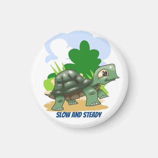 Langsamer Cartoon-Schildkröte Magnet (Vorne)